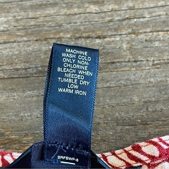 Banana Republic Top Blouse 100% Linen Red Tribal Floral Botanical Boho Office - Picture 12 of 12